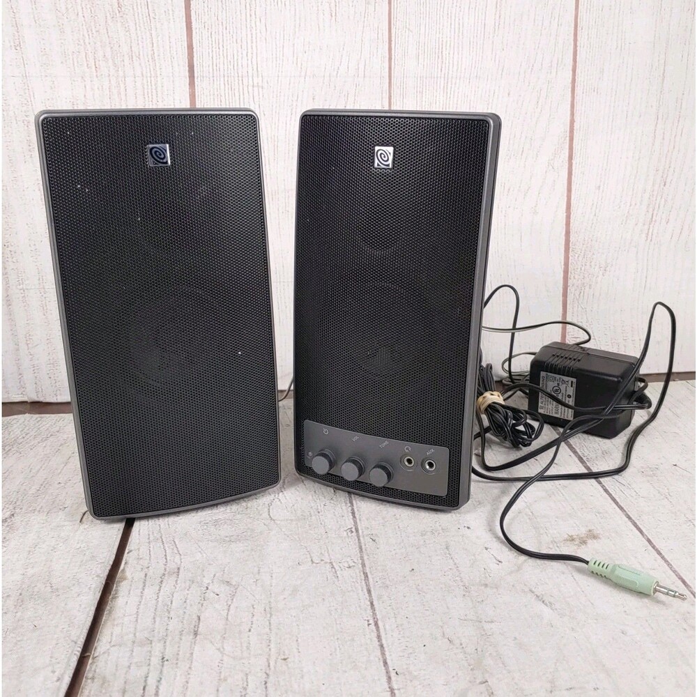 Altec Lansing VS1520 2.0 Computer Speakers w/ Power Cable - TESTED WORKING